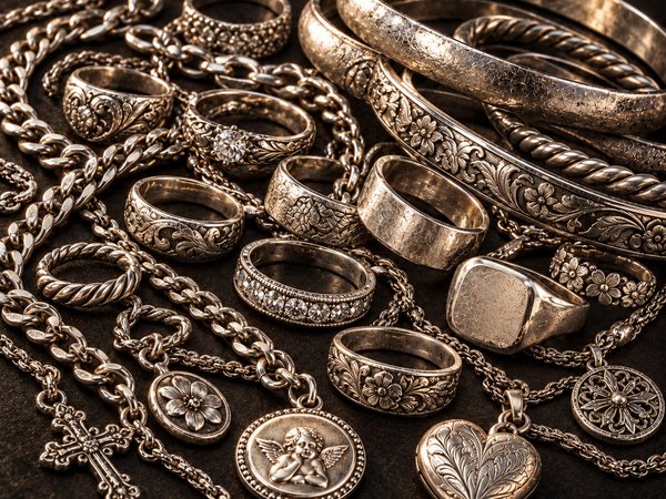 Silberschmuck: Ketten, Armreifen und Ringe